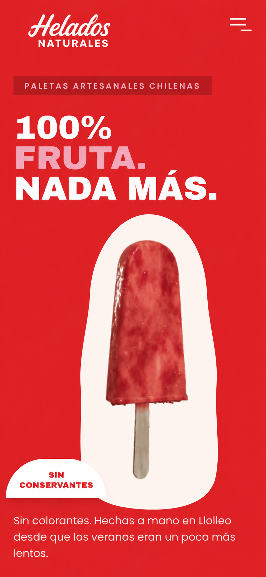 Vista móvil de la marca gastronómica